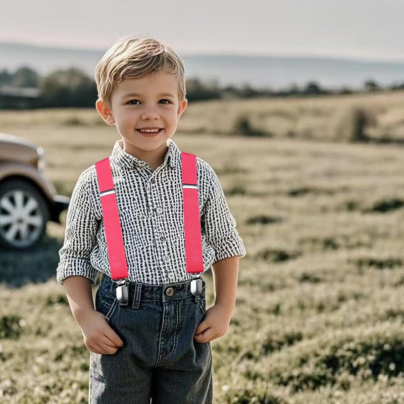Branduce Solid Color Baby Boy Suspender with 4 Strong Clips Adjustable Kids Y Back Suspenders - Image 4